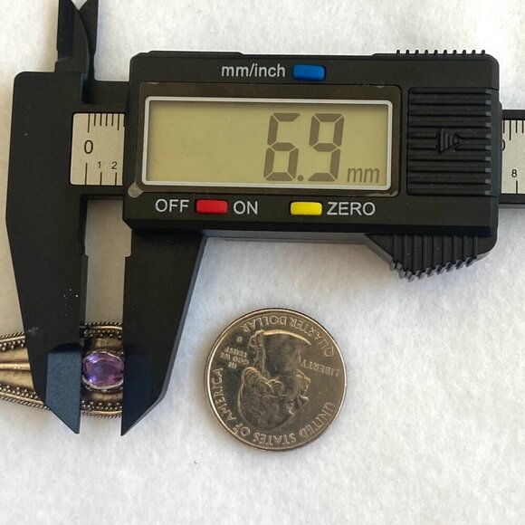 Sterling Silver 925 OKA Bali Oval Amethyst Teardrop Dangle Drop Earrings - Picture 15 of 16